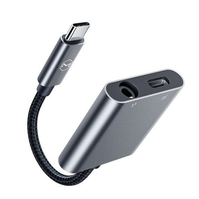 맥도도 USB C to 3.5mm 오디오 AUX + C타입 충전 듀얼 젠더 그레이