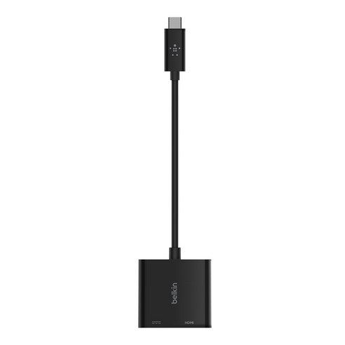 벨킨 USB-C to HDMI + C타입 60W PD 충전 어댑터 4K 영상출력 썬더볼트3 호환 젠더 AVC002